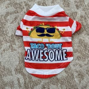 Pet cat/dog T- shirt “Taco ‘bout awesome” XS used in great condition.